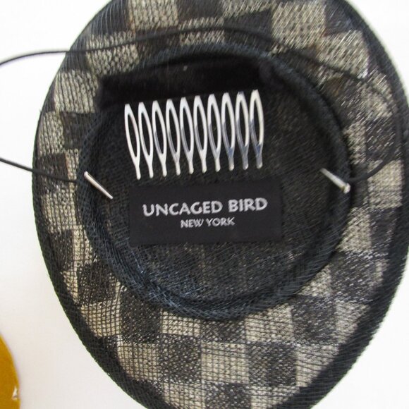 Birds Bees Percher Whimsy Fascinator Hat Yellow Silk Floral - Picture 11 of 11